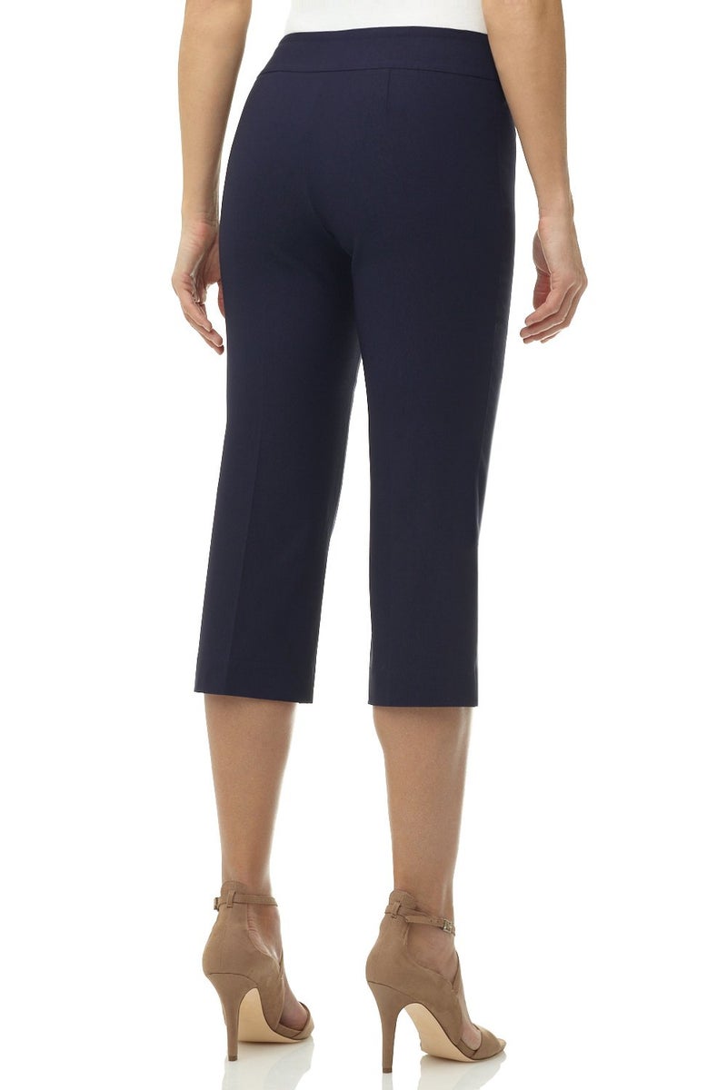 Rekucci Women's Ease into Comfort Capri with Button Detail (16, Navy) - Image 3